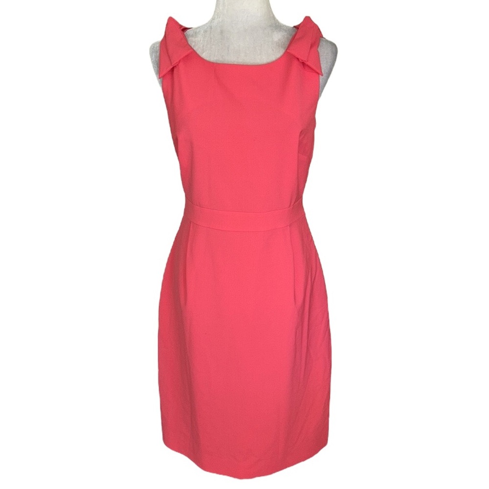 J. Crew Pink Origami Bow Detail Sleeveless Sheath Dress - 12 - Picture 4 of 15